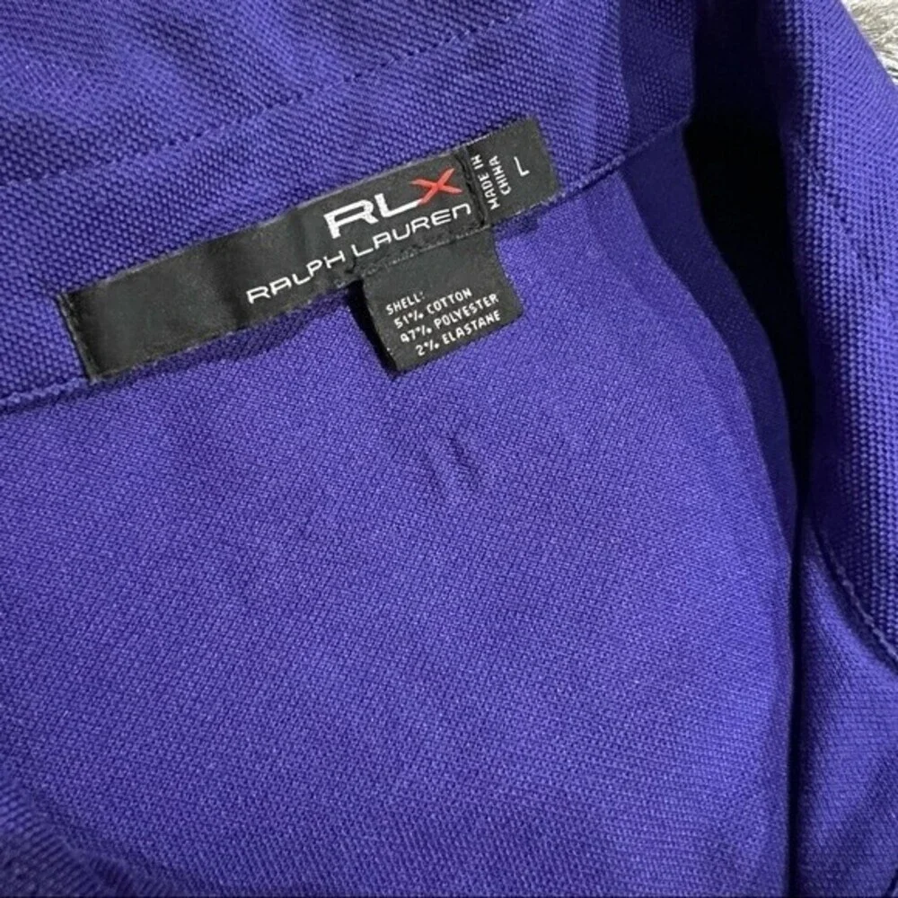 RLX Ralph Lauren Size L Mens Purple Performance Golf Polo Shirt Logo